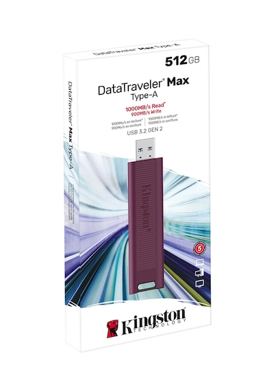 Kingston DataTraveler Max DTMAXA/512GB 512 GB Type-A USB 3.2 Flash Bellek