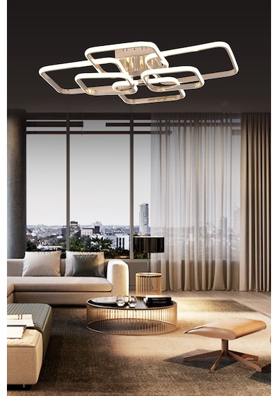 Pl 01 6 Model Gold 3 Renkli Salon Ve Oturma Odası İçin İdeal Alüminyum Avize, 75x10 Gold