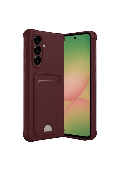 Samsung Galaxy Uyumlu A36 Kılıf Kelvin Kartvizitli Silikon - Bordo Bz8683140875756