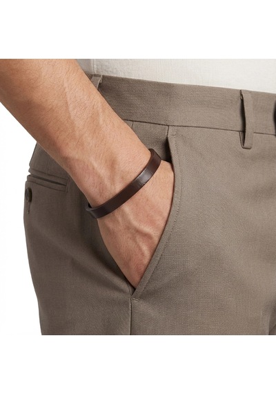 Moncuk Design Kahverengi Pu Deri Zamak Erkek Bileklik 33513b16d1 Çok Renkli