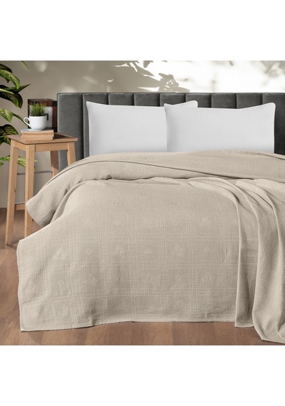 Maxstyle Tek Kişilik %100 Pamuk Pike Bej 160x220 Cm Renkli