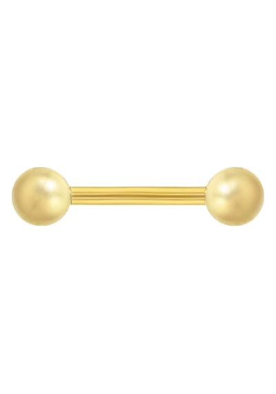 Altın Toplu Düz Kaş Ve Dil Piercing As13Pc Altınsepeti Sarı