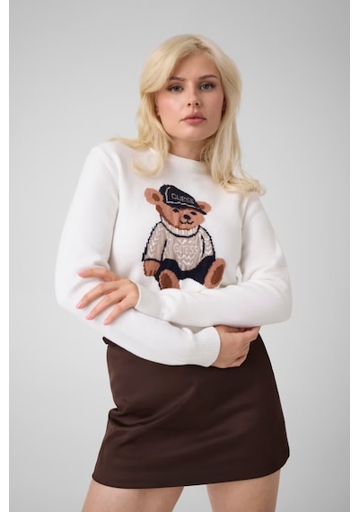 Guess Alicia Kadın Triko Kazak W6br84z1927 Beyaz