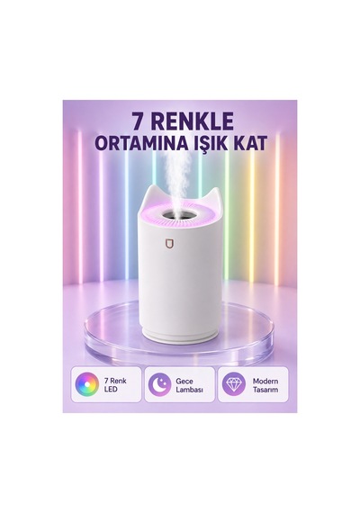 Astraltech Oda Nemlendirici Led Işıklı Ultrasonik Buhar Makinesi Aroma Difüzör