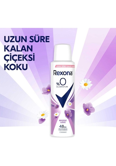 Kadın Sprey Deodorant Mystic Love %0 Alüminyum 150 Ml X3 Çiçeksi - Ferah