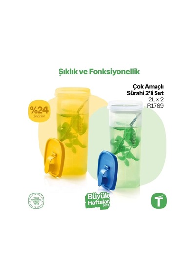 2 Adet Çok Amaçlı Sürahi.