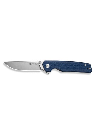 Sencut Stria Milled Blue Canvas Micarta Handle Satin Finished D2 Blade Çakı Mavi