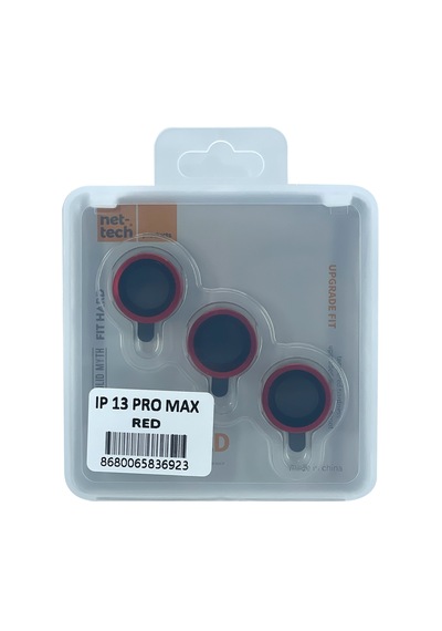 Nettech Apple Uyumlu iPhone 13 Pro Max Damla Model 3in Kamera Cam Koruyucu - Kırmızı