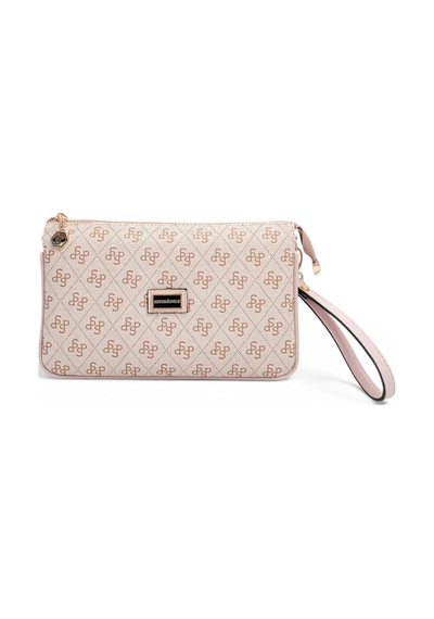 Silver & Polo Silver Polo Pembe - Pudra Monogram Kadın Çapraz Çanta Sp1291