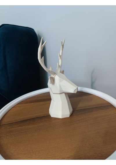 Geyik Figürlü Modern Dekoratif Hediyelik Biblo Kemik Beyazı 22cm Gizzstore Home