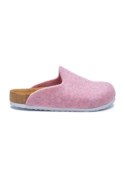Comfortfusse Favor - Erkek Ortopedik Yün Keçe Sabo Ev Terliği Pembe Yün