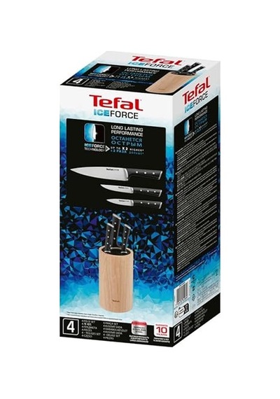 Tefal Ice Force Ahşap Standlı 3'lü Bıçak Seti Diğer