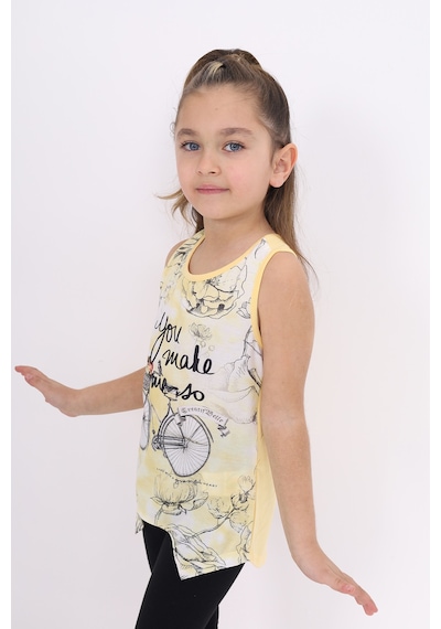 Toontoy Kids Toontoy Kız Çocuk Bisiklet Baskılı Atlet Sarı