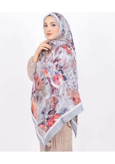 Luissa Bambu Kraş Şal Pastel Desen Gri