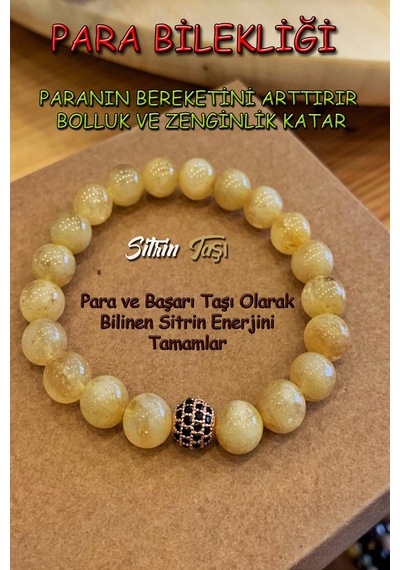 Doğal Taş Sitrin Bilekliğimiz Çok Renkli