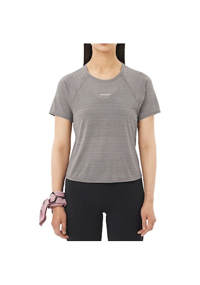 Salomon Shakeout Aır Cropped Kadın Koşu Tişörtü Lc2774400 Gri