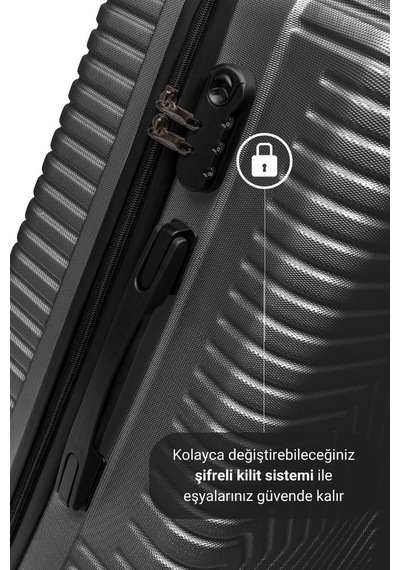 G&d Polo Suitcase Abs Koyu Gri Kabin Boy Valiz 600.02-k Koyu Gri