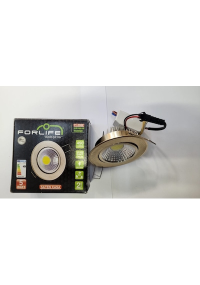 5 Watt Saten Kasa Cob Led Downlight Beyaz Işık Spot 2 Adet