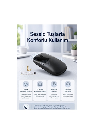 Şarjlı Kablosuz Siyah Mouse Bluetooth + 2.4g Çift Modlu Type-c Şarjlı Sessiz Tuşlu Ergonomik Optik 1200/1600 Dpı Taşınabilir Mouse Çok Renkli Diğer Şarjlı Kablosuz Siyah Mouse Bluetooth + 2.4g Çift Modlu Type-c Şarjlı Sessiz Tuşlu Ergonomik Optik 1200/1600 Dpı Taşınabilir Mouse Çok Renkli Diğer