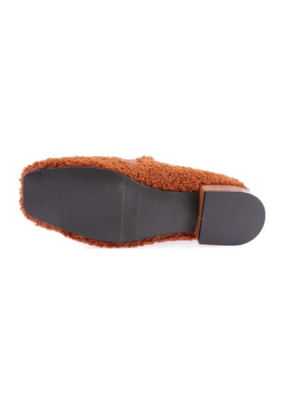 Dgn 5270-424 Metal Tokali Peluş Kadin Oxford Ayakkabi Taba Peluş