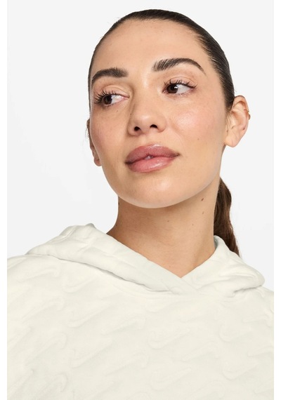 Nike Phoenix Fleece Loose Fit Womens White Sweatshirt Bol Kesim Kapüşonlu Yaka Kadın Sweatshirt Beyaz