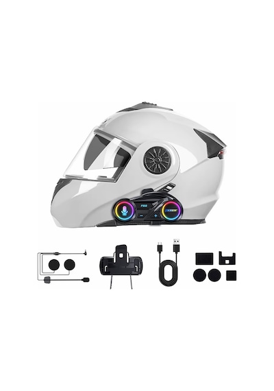 Motosiklet İntercom Seti Yeni Sürüm Bluetooth V6.0 Rgb Kask Kulaklık