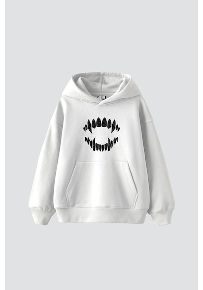 Tarzsokak Shining Teeth Baskılı Oversize Unisex Premium Beyaz