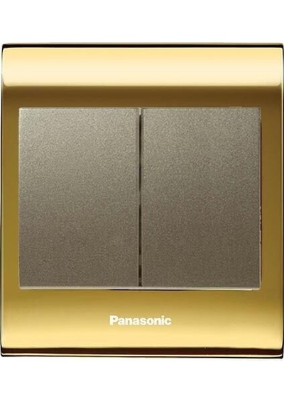 Viko Panasonic Thea Blu İkili Anahtar, Çerçeve Gold+dore, Kapak Dore