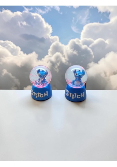 Ayder Online Satış Işıklı mavi renk 2 li Stitch Kar küre4cm-6cm