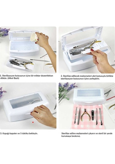 100w Mini Sterilizasyon Makinesi Ve Çift Bölmeli Sterilizasyon Kutusu Dezenfektan Sıvısı Hediyeli