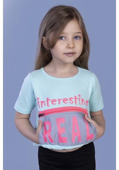 Toontoy Kids Toontoy Kız Çocuk Crop Model Cebi Reflektör Detaylı Baskılı Tişört Mint Yeşili Toontoy Kids Toontoy Kız Çocuk Crop Model Cebi Reflektör Detaylı Baskılı Tişört Mint Yeşili