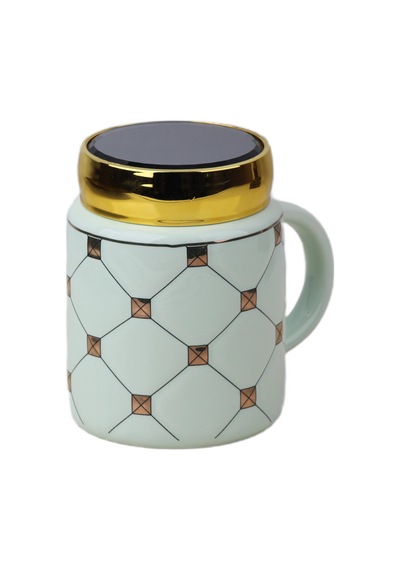 Ekose Tasarımlı Aynalı Kapaklı Sıcak Tutan Kupa Bardak Fincan Mug Mini Motivasyon Termos 450 Ml. 001