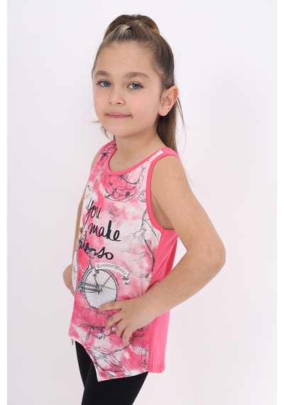 Toontoy Kids Toontoy Kız Çocuk Bisiklet Baskılı Atlet Fuşya