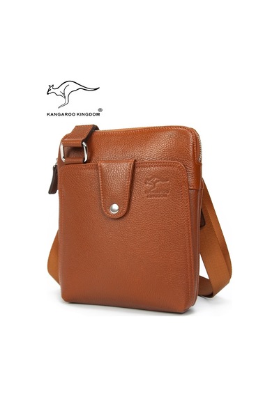 Kangaroo Kıngdom Postacı Çanta Erkek %100 Deri Çapraz Kahverengi Kangaroo K. 4544K