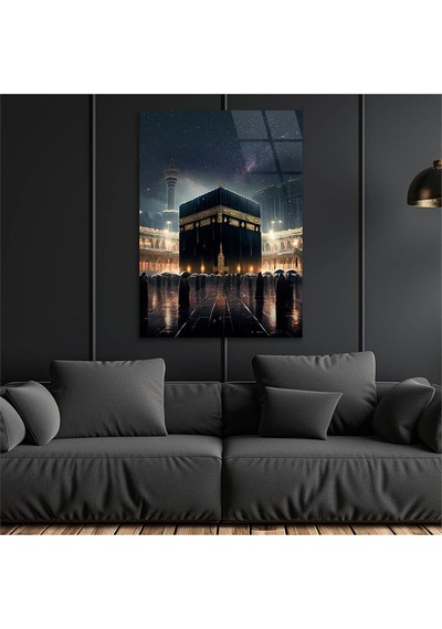 Gerçek Cama Baskı Dikey Dini Temalı Cam Tablo 258 Tekli D232