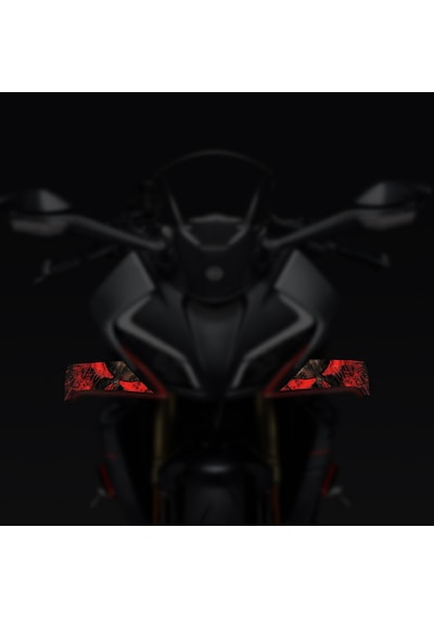 Cfmoto 450sr Kanat Kaplama Kanat Sticker Punisher Desen Yüksek Kalite Folyo Baskı Kırmızı