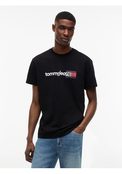 Tommy Hilfiger Tjm Reg Entry Dna Ss Tee Erkek Siyah T-shirt - Dm0dm23406