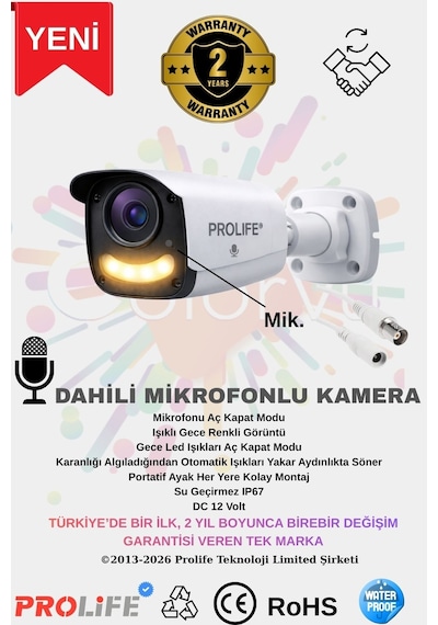 8 Li Sesli Güvenlik Kamerası 5 Mp Gece Renkli Full Hd Kamera Seti