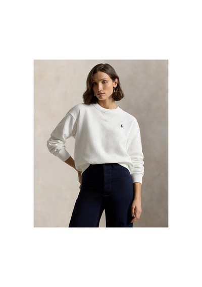 Polo Ralph Lauren Bisiklet Yaka Kadın Sweatshirt Beyaz