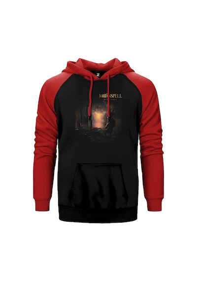Moonspell Hermitage Kırmızı Renk Reglan Kol Kapşonlu Sweatshirt Kırmızı
