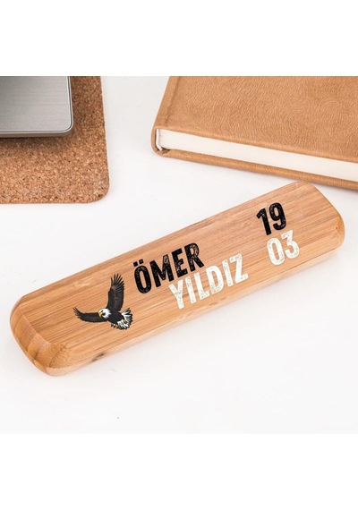 Diyetisyenlere Özel İsim Yazılı Bambu Ahşap Roller Kalem Seti - Doğal Kutulu Meslek Hediyesi Nocolor