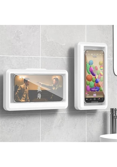 Su Geçirmez Duş İçi Telefon Kabı Suya Dayanıklı Hareketli Telefon Tutucu Banyo Standı 19 cm
