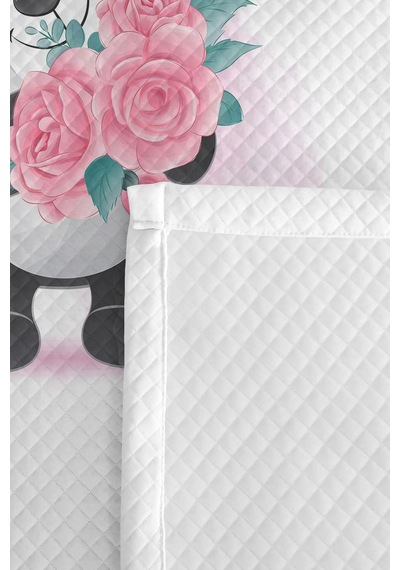 Evimde Bambaşka Panda Pembe Pastel Kız Çocuk Pike Takımı - Çiçekli Beyaz Mint Bebek Odası Yatak Örtüsü - 160x220 CM Evimde Bambaşka Panda Pembe Pastel Kız Çocuk Pike Takımı - Çiçekli Beyaz Mint Bebek Odası Yatak Örtüsü - 160x220 CM