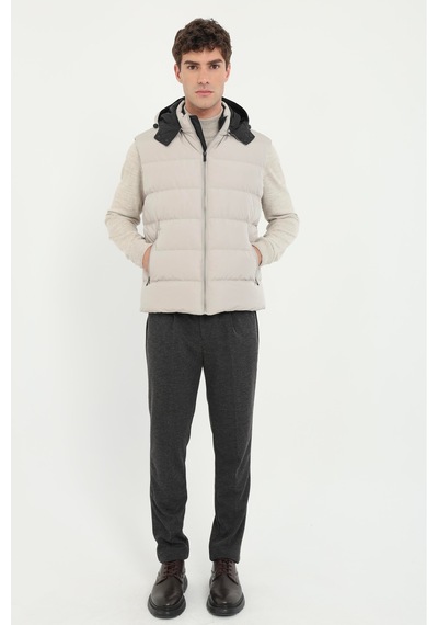 Dufy Erkek Slim Fit Kapüşonlu Taş Yelek Mont-18152