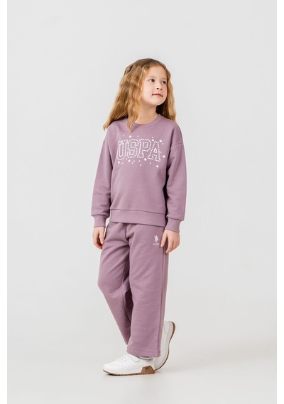 U.S. Polo Assn. Kız Çocuk Baskılı Mavi Uzun Kol Eşofman Takımı Us2718-c-v1 Us2718-c-v1