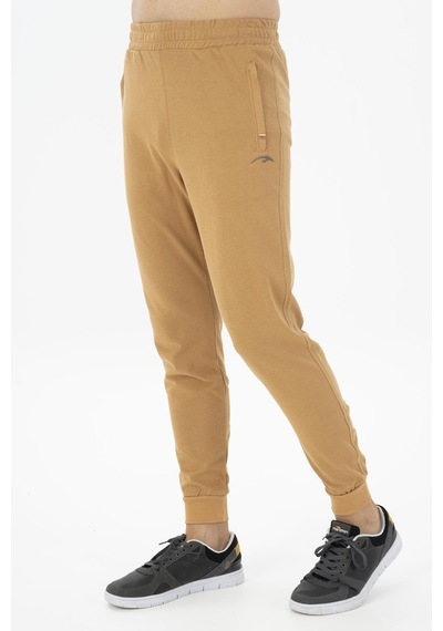 Maraton Sportswear Regular Erkek Ribana Paça Basic Koyu Bej Eşofman Altı 20922-koyu Bej Koyu Bej