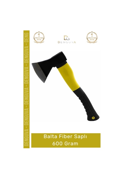 Balta Karbon Çelik Profesyonel Kampçı Bahçe Odun Kesme El Aleti Balta Fiber Saplı 600 Gram