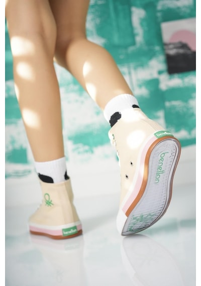 Benetton 30189 Bej Boğazlı Kadın Sneakers