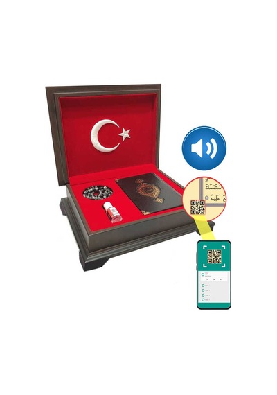 Ahşap Kutulu Kur'An-I Kerim (0353 - Çanta Boy. Ay-Yıldız)