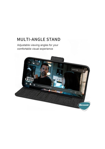 Microsonic Samsung Galaxy Uyumlu A54 Kılıf Fabric Book Wallet